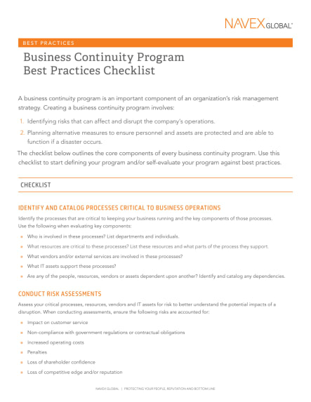 Lockpath Business Continuity Program Best Practices Checklist.pdf