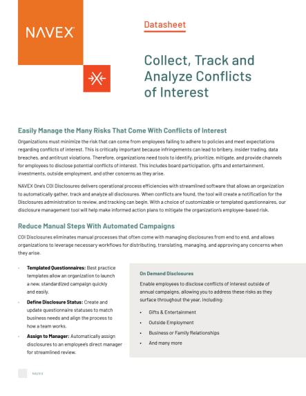 Collect, Track & Analyze Conflicts of Interest