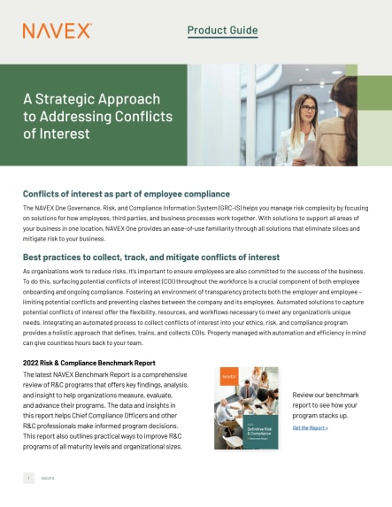 A Strategic Approach to Addressing Conflicts of Interest