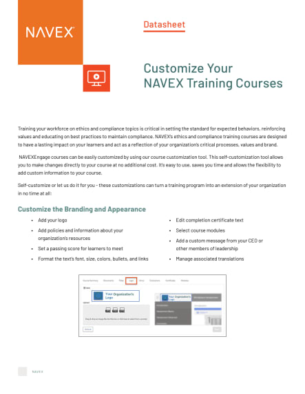 Customize Your NAVEX Training Courses