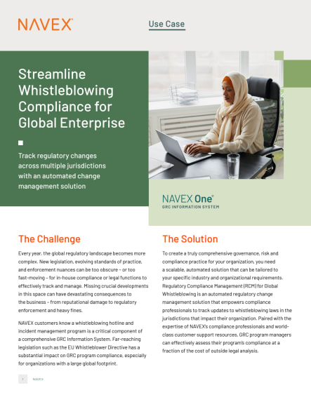 Streamlining whistleblowing compliance – for global enterprises use case