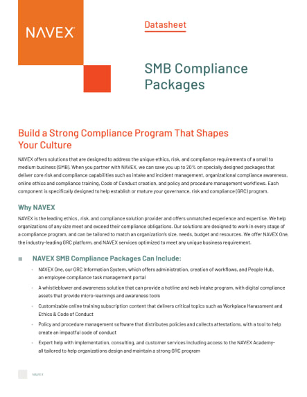 NAVEX SMB Compliance Packages