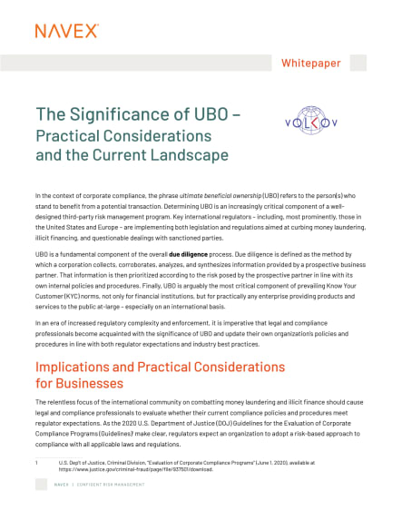 The Significance of UBO